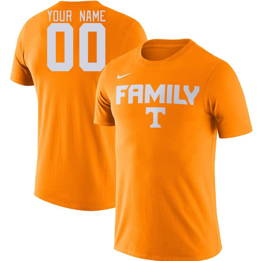 Custom Tennessee Volunteers Name And Number College Tshirt-Orange